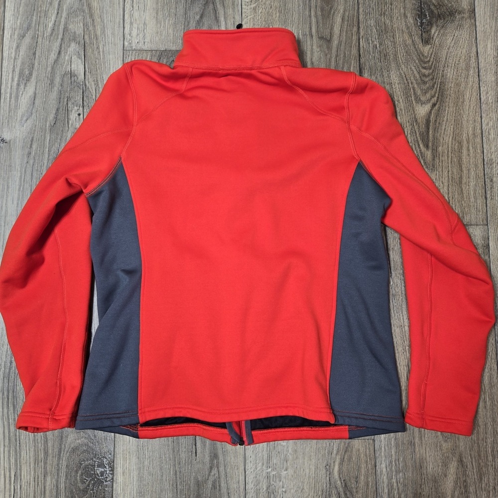 L.L. Bean Red Full Zip Red Gray Jacket Size Large Polyester Blend EUC - Picture 4 of 7